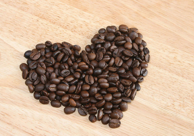 Coffee bean heart